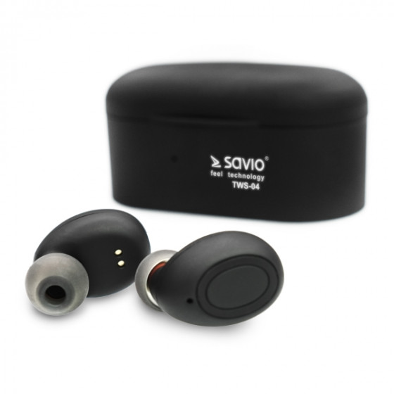 Słuchawki SAVIO TWS-04 (bluetooth  bezprzewodowe, Bluetooth  z wbudowanym mikrofonem  kolor czarny