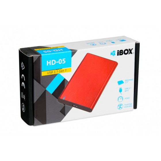 OBUDOWA I-BOX HD-05 ZEW 2,5" USB 3.1 GEN.1 RED