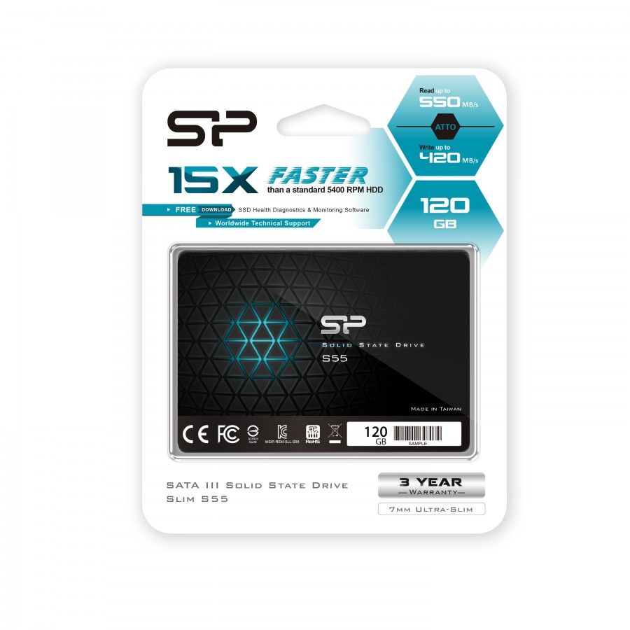 Dysk SSD Silicon Power S55 SP120GBSS3S55S25 (120 GB   2.5"  SATA III)