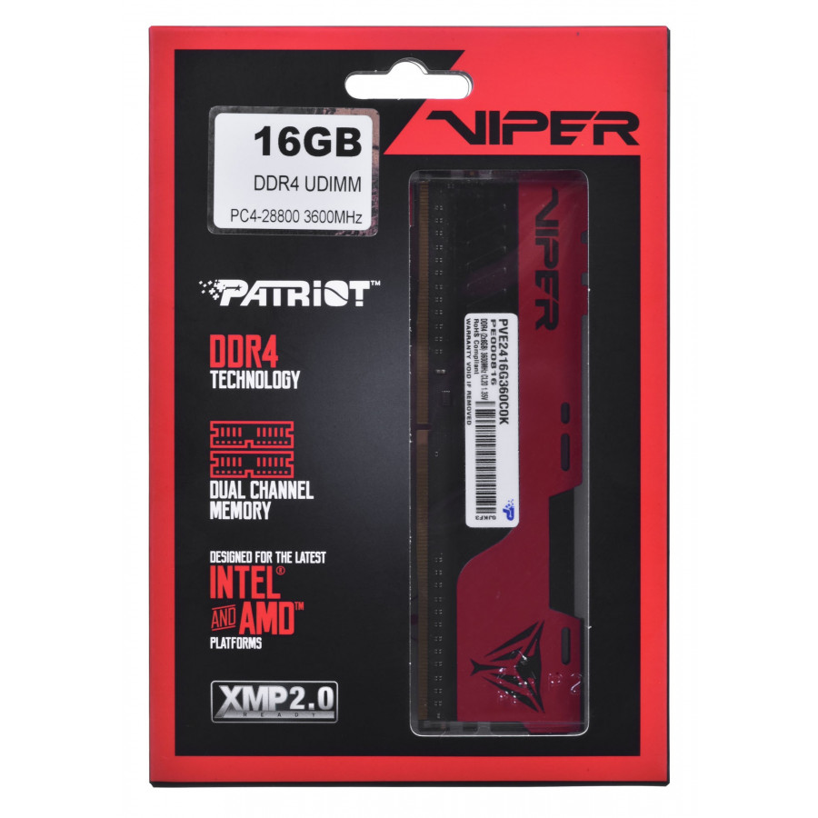PATRIOT Viper Elite II 16GB 2x8GB DDR4 3600MHz