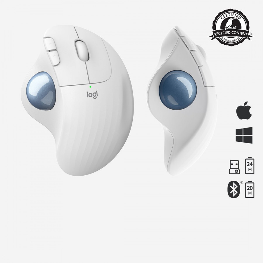 Mysz ergonomiczna Logitech ERGO M575 - biała - 910-005870