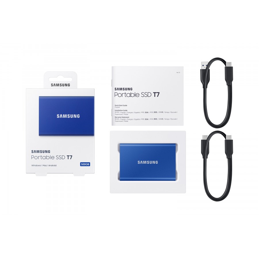 Dysk Samsung T7 Portable - SSD - 500GB - niebieski - MU-PC500H/WW
