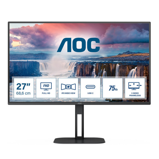Monitor komputerowy AOC 27V5CE/BK - 27" - IPS - FHD