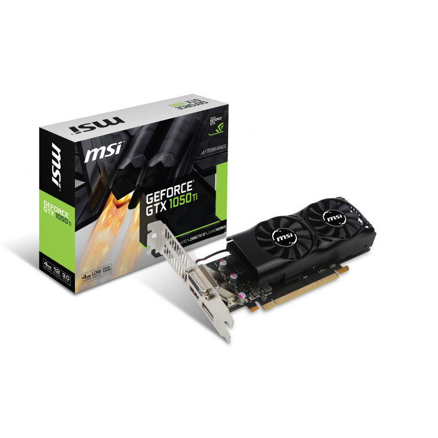 MSI NVIDIA GeForce GTX 1050 Ti 4096MB GDDR5 128b PCI-E x16 v. 3.0 (1290MHz/7008MHz) Low profile