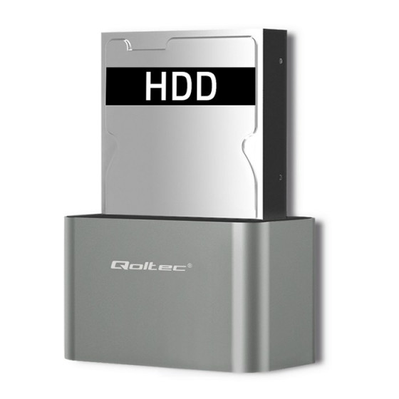 QOLTEC STACJA DOKUJĄCA HDD/SSD | 2.5"/3.5" SATA | USB 3.0