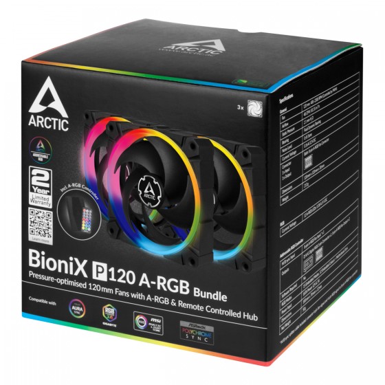 WENTYLATOR ARCTIC BioniX P120 A-RGB Bundle 120mm