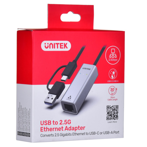 UNITEK U1313C - adapter - USB-A/C - RJ45