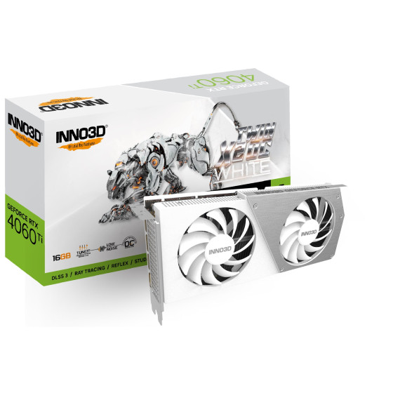 INNO3D GeForce RTX 4060 Ti Twin X2 OC WHITE 16GB GDDR6 - N406T2-16D6X-178055W