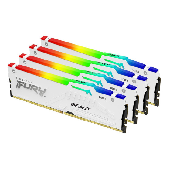Kingston FURY Beast White RGB DDR5 128GB (4x32GB) 5600MHz CL40