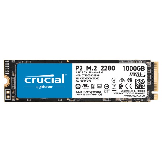 Dysk SSD Crucial P2 1TB M.2 PCIe NVMe