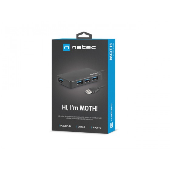 Hub NATEC Moth NHU-1342 (4x USB 3.0  kolor czarny)