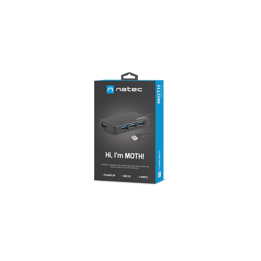 Hub NATEC Moth NHU-1342 (4x USB 3.0  kolor czarny)