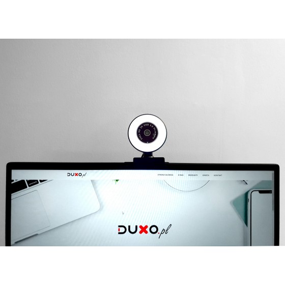 DUXO KAMERA INTERNETOWA 1080P USB Z MIKROFONEM, OŚWIETLENIE SELFIE-RING WEBCAM-Q20