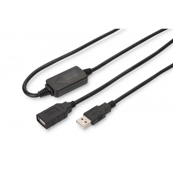 Kabel DIGITUS DA-73101 (USB M - USB F  15m  kolor czarny)