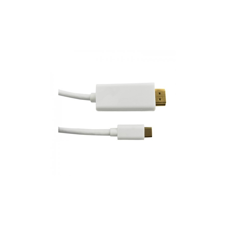 Kabel Qoltec 50414 (USB typu C M - HDMI M  1m  kolor biały)