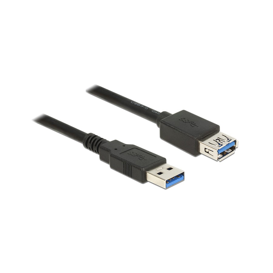 Kabel DELOCK 85058 (USB 3.0 M - USB 3.0 F  5m  kolor czarny)