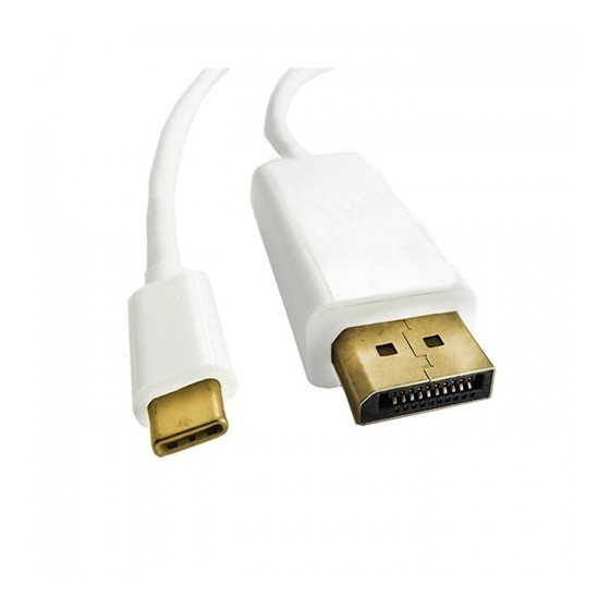 Kabel Qoltec 50412 (USB typu C M - DisplayPort M  1m  kolor biały)