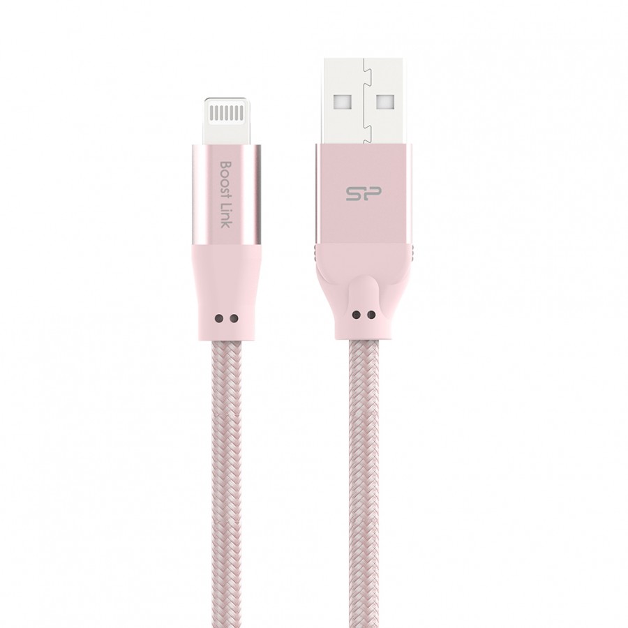 Kabel USB - Lightning  LK35AL 1M Mfi Nylon oplot Pink