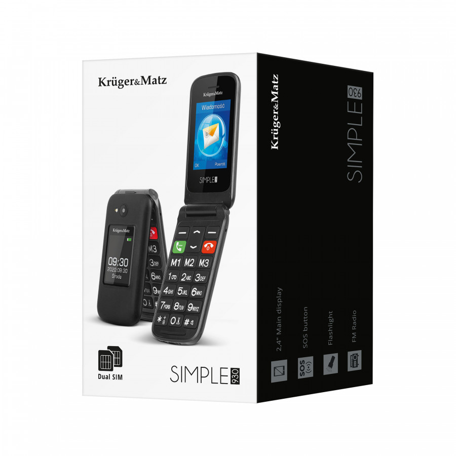 Telefon dla seniora KRUGER & MATZ SIMPLE 930 - KM0930