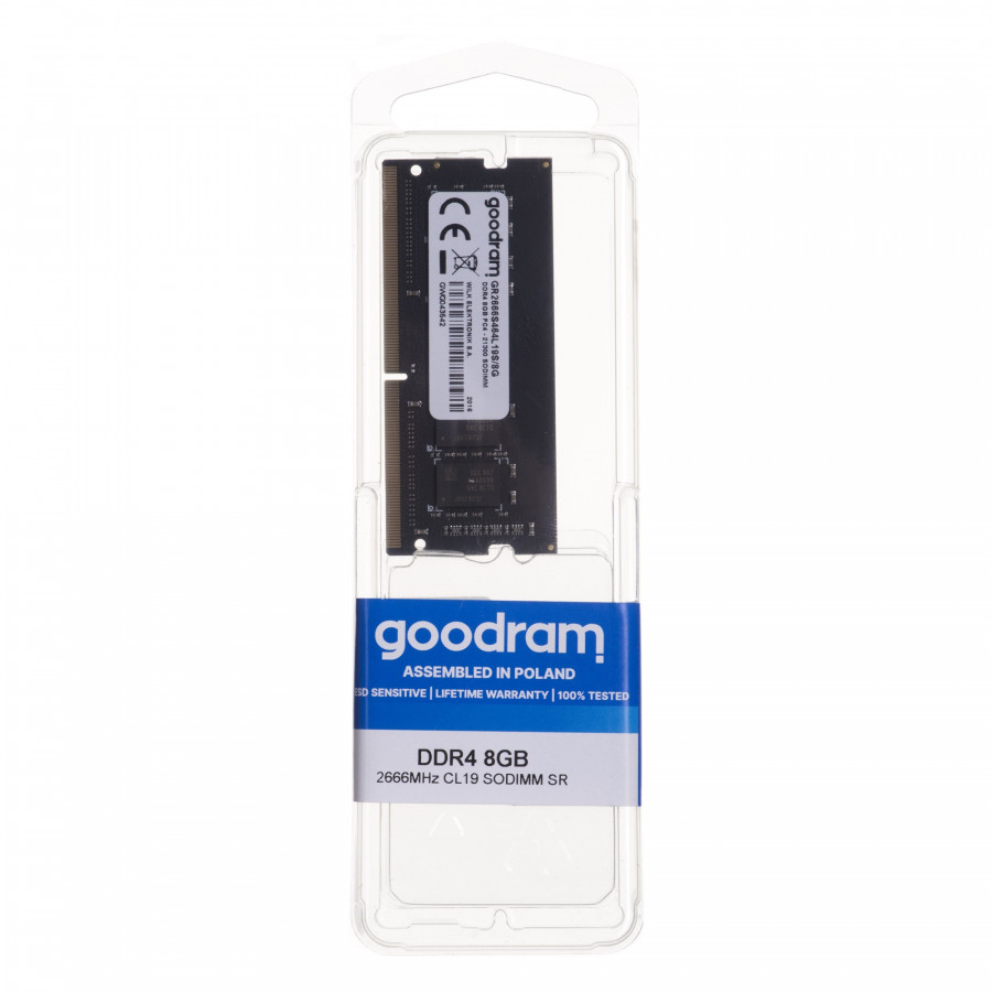 Pamięć GoodRam GR2666S464L19S/8G (DDR4 SO-DIMM  1 x 8 GB  2666 MHz  CL19)