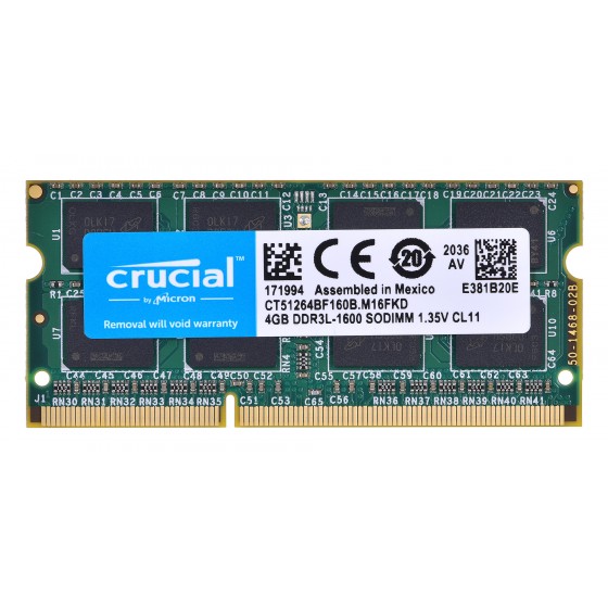 Pamięć Crucial CT51264BF160B (DDR3 SO-DIMM  1 x 4 GB  1600 MHz  CL11)