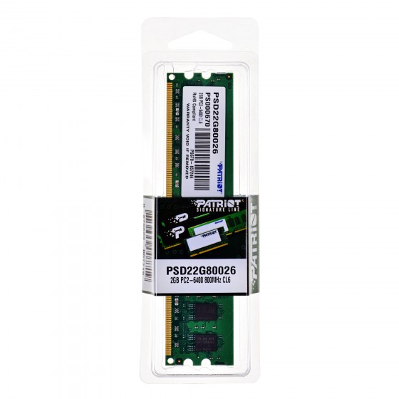 Pamięć Patriot Memory Signature PSD22G80026 (DDR2 DIMM  1 x 2 GB  800 MHz  CL6)