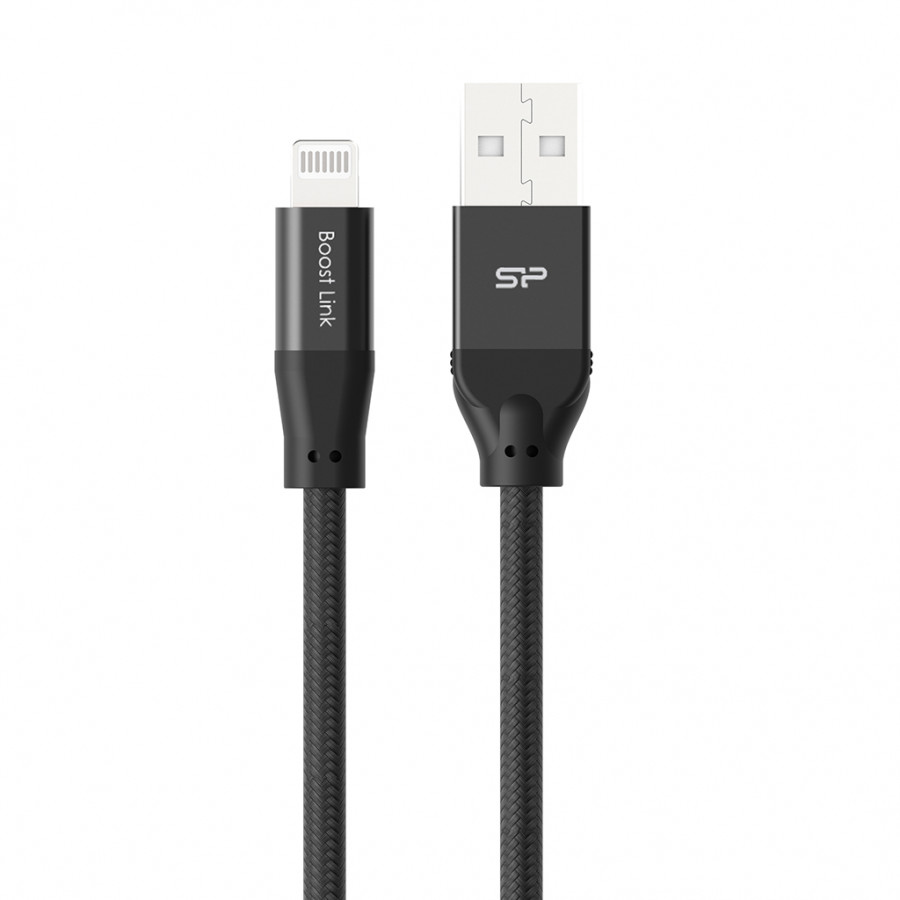 Kabel USB - Lightning  LK35AL 1M Mfi Nylon oplot Black