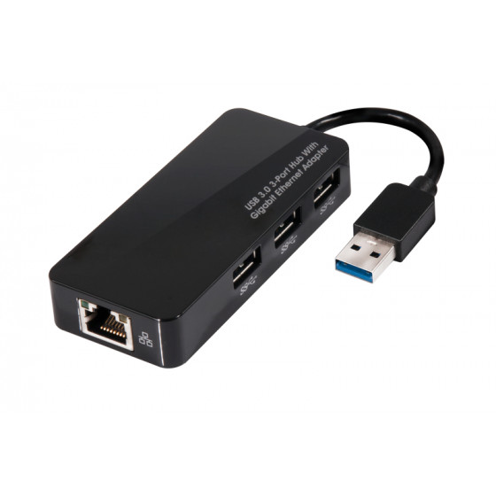 Karta sieciowa Club3D CSV-1430 (USB 3.0 3-Port Hub with Gigabit Ethernet)